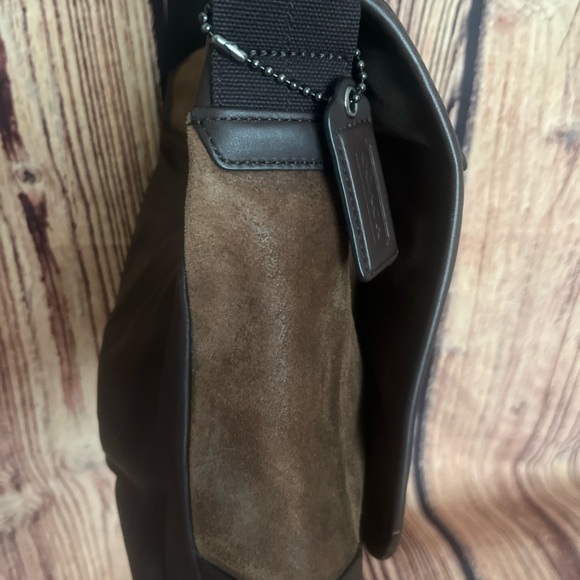 Coach Brown Camden Suede/Leather Mens Messenger Map Bag F70973 Great Condition - Picture 4 of 11
